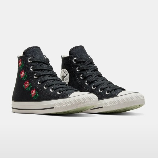 Converse Chuck Taylor All Star Rose Cross Stitch Black