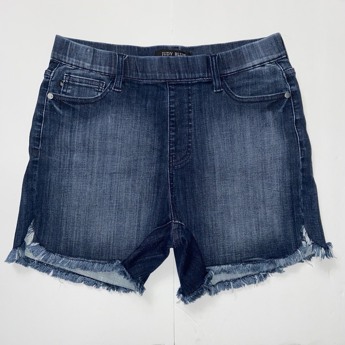 Judy Blue Women's Large Dolphin Hem Jeggings Frayed Pull On Casual