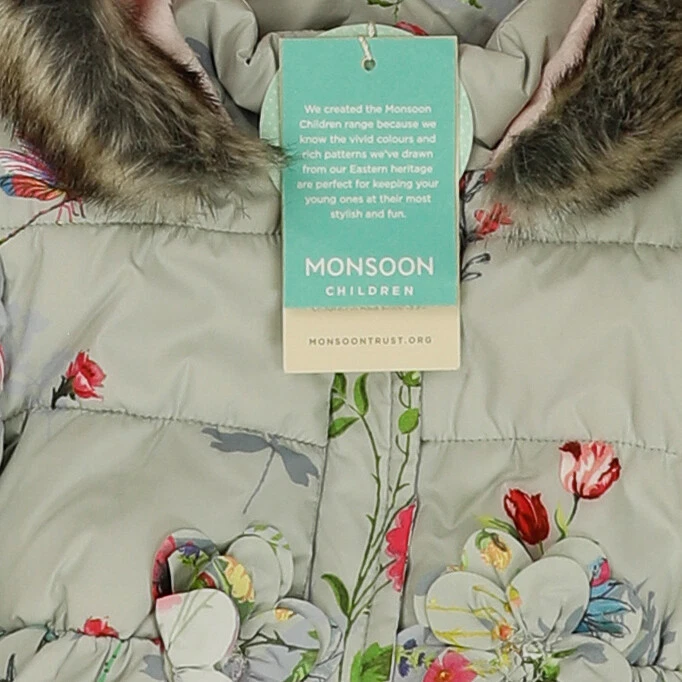 Monsoon Girls Floral Jacket Blue Size UK 3 6 Months eBay