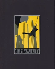8X10" Matted Art Print DC Comic Book Batman: Gotham City in Yellow