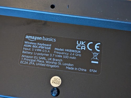 Amazon Basics rechargeable wireless mouse + keyboard ultra-slim quiet UK black - Picture 15 of 24