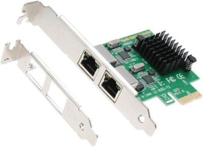 Ziyituod Gigabit Ethernet Card, Dual Port PCI-E Network Interface Card