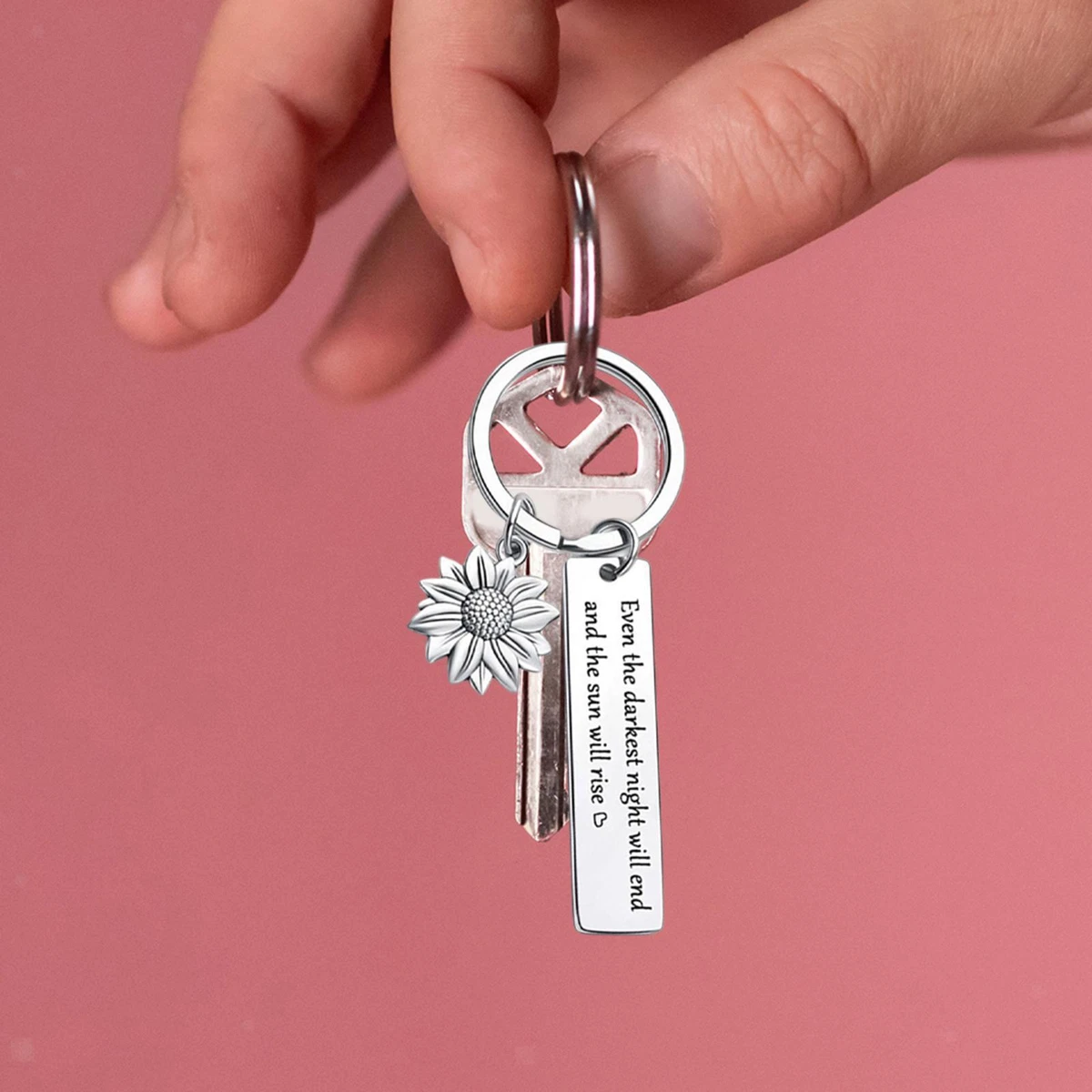 Inspirational Quote Keychain Keyrings Encouragement Key Rings