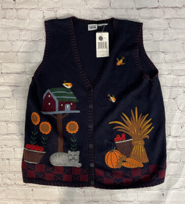 Capacity Petites Sweater Vest Women's Blue Size Petite 2XLarge PL