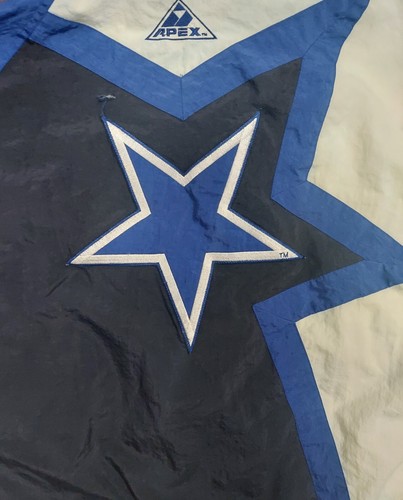 Dallas Cowboys Jacket Vintage 90's Pro Line By APEX ONE Size Medium Distressed - Picture 3 of 7