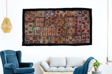 Vintage Embroidered Ethnic Wall Décor Tapestry Fine Zari Hand work Wall Hanging
