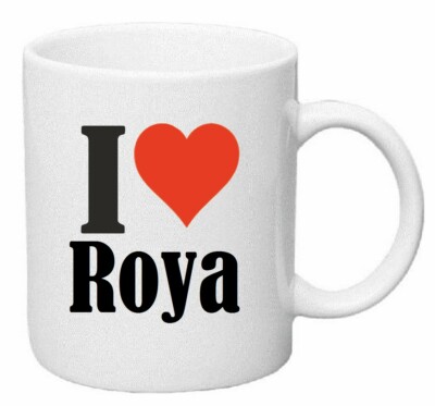 Kaffeetasse I Love Roya Keramik Höhe 9,5cm in Weiß