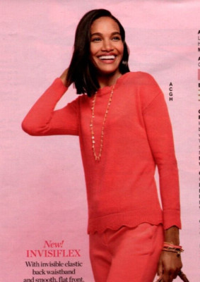 NWT$90 TALBOTS CORAL PUNCH SCALLOP DETAIL SWEATER  PETITE EXTRA  LARGE PXL