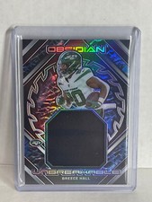 2023 Obsidian Breece Hall Green Electric Etch Unbreakable JERSEY JETS