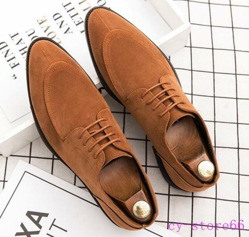 Mens Suede Leather Dress Formal Shoes 