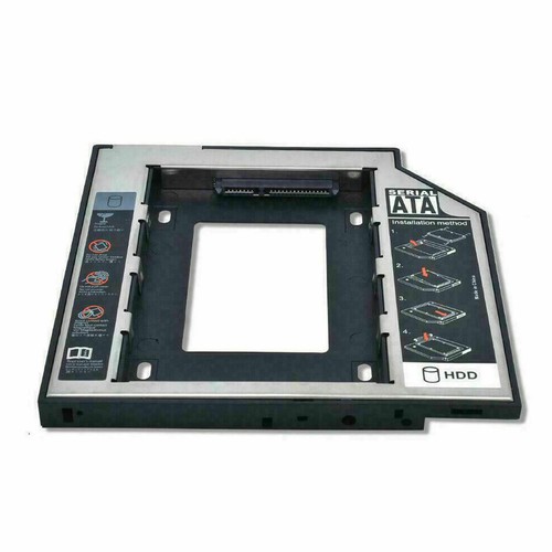9.5mm SATA 2nd HDD SSD Hard Drive Caddy for Universal Laptop CD DVD-ROM ODD - Picture 2 of 4