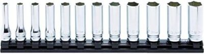 Ko-ken Z-EAL Deep Socket Rail Set 6-point 9.5mm Drive 12pc RS3300MZ/12