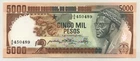 Guinea Bissau 5000 Pesos 12-9-1984 Pick 9 UNC Uncirculated Banknote