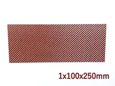 Gloss Red Real Carbon Fiber Twill Sheet Panel Plate Plain 1mm x 100mm x 250mm