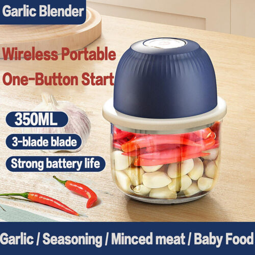 Electric Kitchen Food Chopper Mini Garlic Masher Crusher Portable Meat Grinder