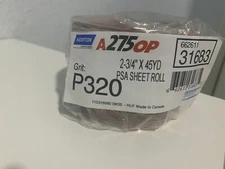 NORTON 31683 A275OP SANDPAPER  GRIT P320 2-3/4" X 45 YD PSA SHEET  ROLL 