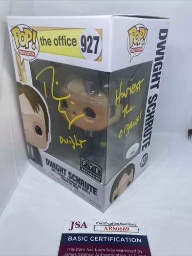 RAINN WILSON SIGNED AUTOGRAPH THE OFFICE FUNKO POP 927 DWIGHT JSA Inscription!