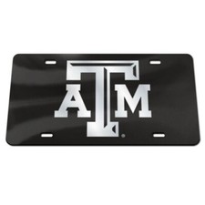 TEXAS A M AGGIES SPECIALTY ACRYLIC BLACK LICENSE PLATE NCAA