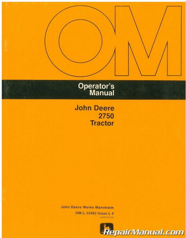 Used John Deere 2750 Tractor Operators Manual | eBay