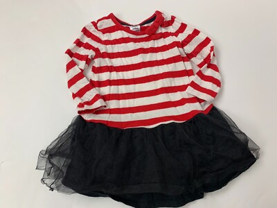 Gymboree Olivia Red White Striped Black Tulle Dress 18 24 Months