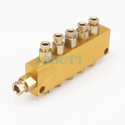 Entrada de aluminio 6 mm 4 mm salida 5 maneras ajuste distribuidor de lubricante bloque colector - Imagen 2 de 5