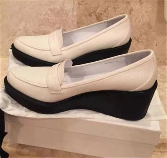 3.1 Phillip Lim NIB Shoes White Canvas w/ Black Sole  Size 38.5 $450 - Image 3 of 4