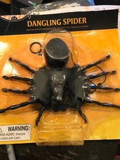 ANIMATED DROPPING DANGLING BLACK SPIDER DECOR PROP