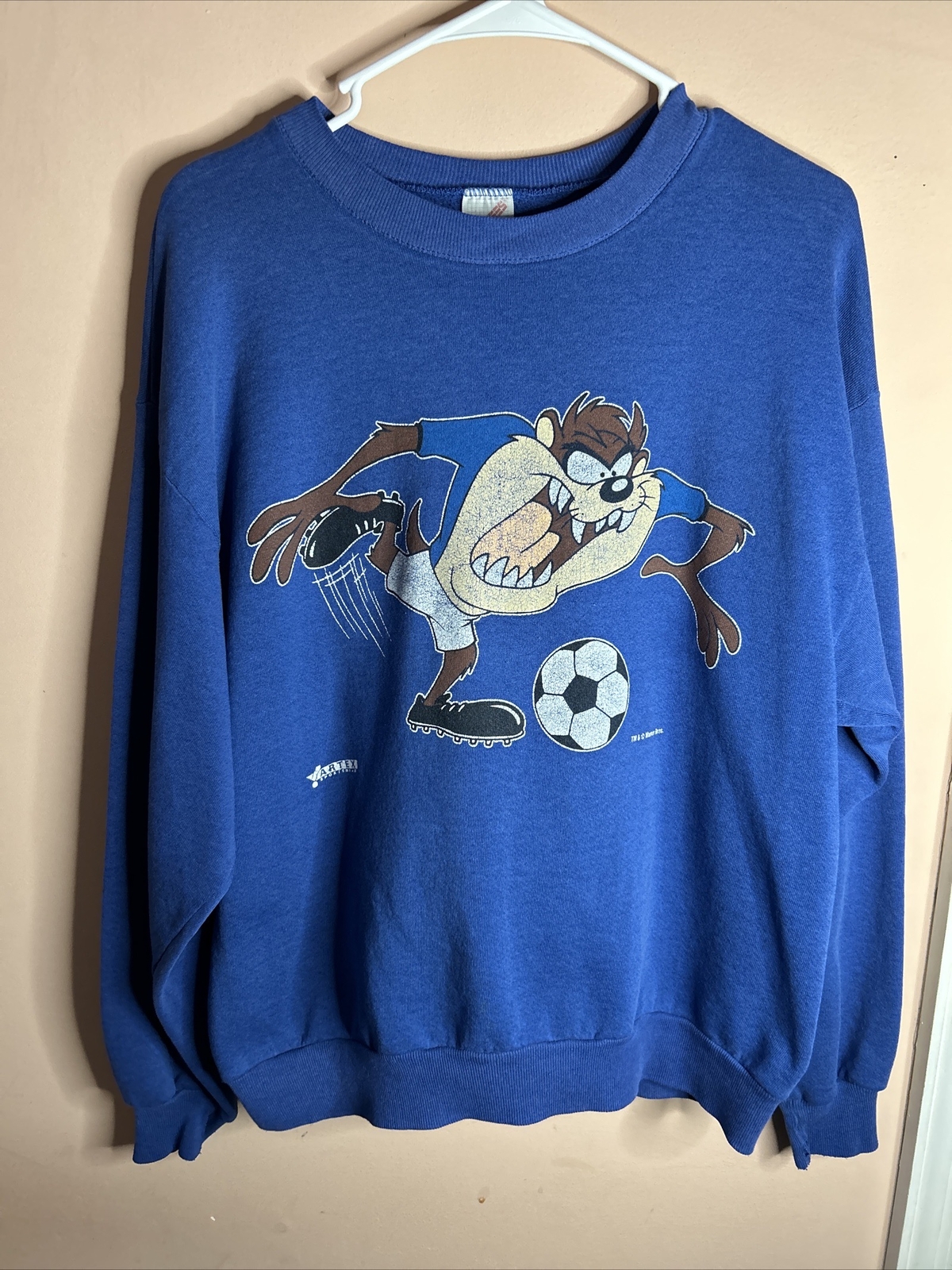 vintage 90s looney tunes Taz Soccer crewneck Gem