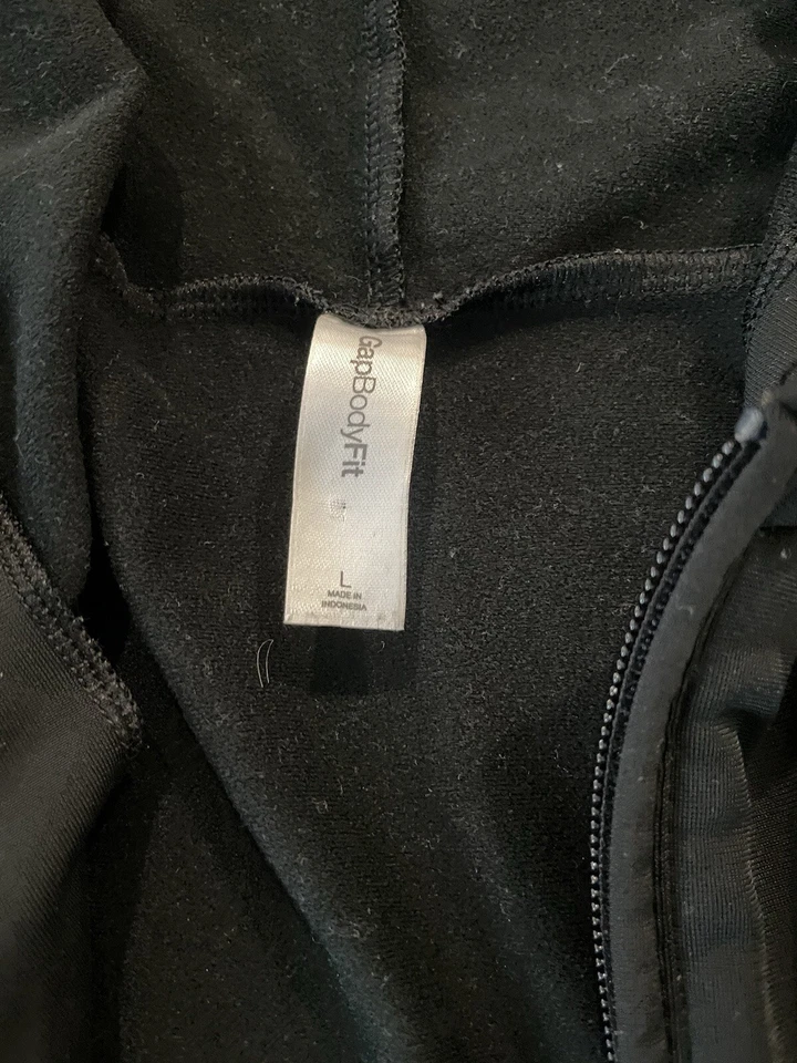 Gap тела молнии спереди с капюшоном черный Athletic куртка Sz большой EM28 - Изображение 2 из 4