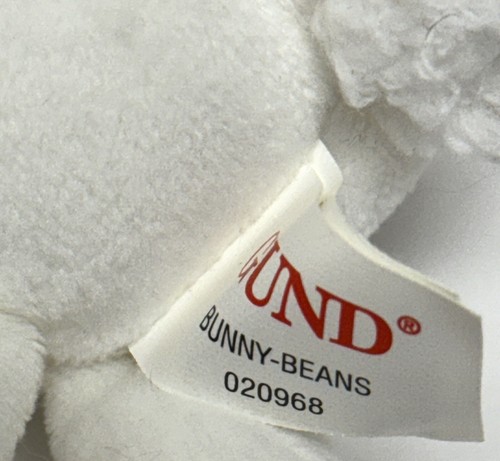 Vintage Gund Bunny Beans White Rabbit Plush 7” Stuffed Animal Pink Ears 020968 - Picture 4 of 8