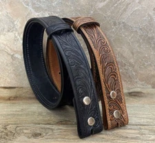 Men's Western Belt Cowboy Rodeo Full Grain Leather Heavy Duty Without Buckle