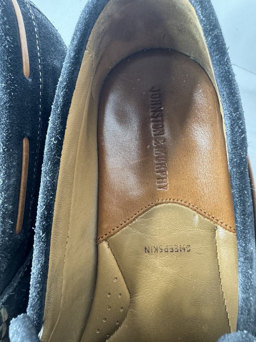 Men s 8.5 M NAVY SUEDE TASSEL LOAFER~Johnston & Murphy | eBay display picture 1