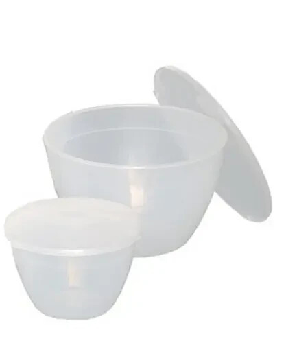 Traditionelle runde Pint Puddingbecken mit Deckel Kunststoffschale weiß 1x 1,7 Liter/3 - Bild 1 von 3