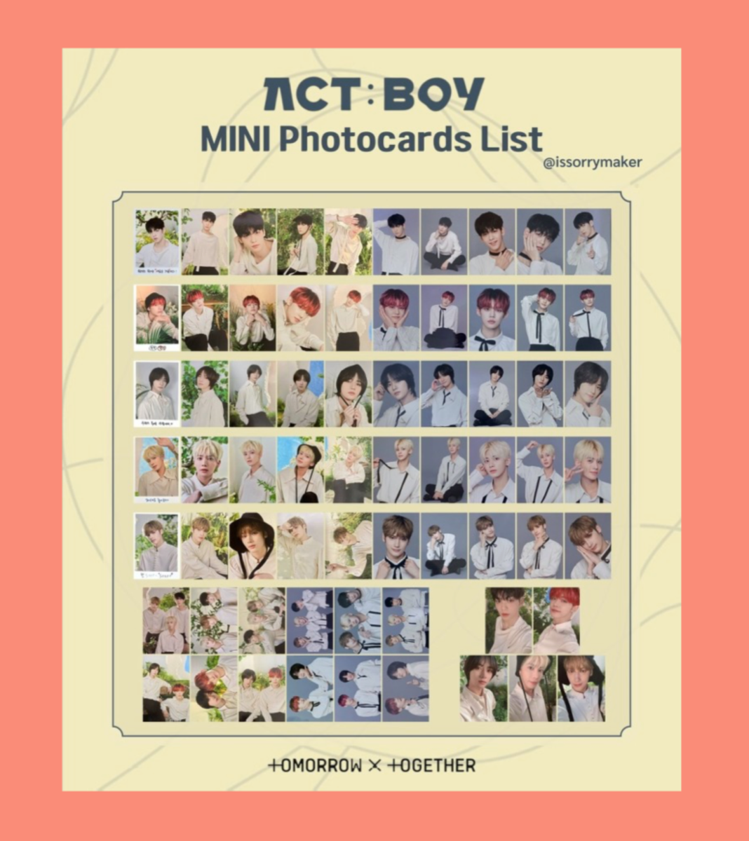 TXT ACT BOY ミニフォトカード 65枚 セット ボムギュ テヒョン TXT ACT BOY ミニフォトカード 65枚 セット ボムギュ テヒョン