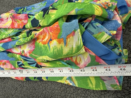 Ralph Lauren Women Blue Floral Crinkle Georgette Tiered Dress Plus Sz 14W - Picture 7 of 9