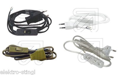 Anschlußkabel Anschlußleitung H03VVH2-F 2x0,75 mit Europastecker und Schalter