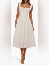 NEW HOUSE OF CB Phoebe Stretch Cotton Broderie Dress sz XL L+