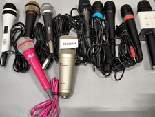 Lot of 10 Assorted Brand Microphones - Used, Functional