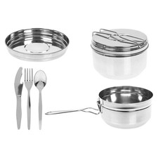 Tiffin Tin Stainless Steel Sectioned Hot Cold Food 6 Piece Set