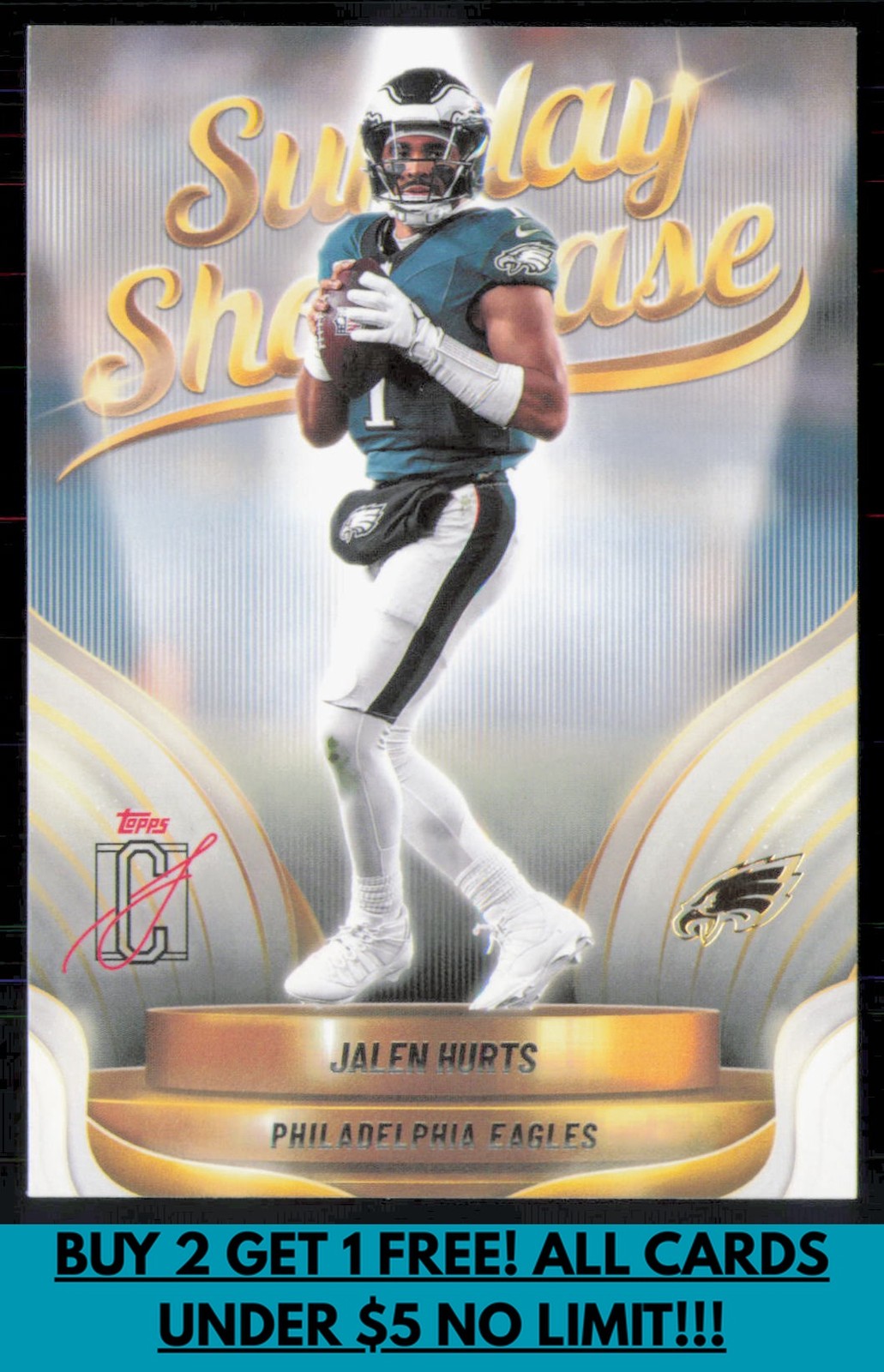 Jalen Hurts 2025 Topps Signature Class #SS-8 Sunday Showcase