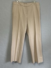 Liz Claiborne Size 12R Petite Tan Stripe Audra Capri Pants Cotton M15