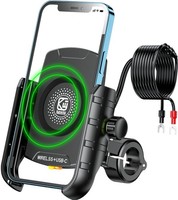 Brcovan Motorrad Handyhalterung M9S Mit Qi 15W LadegeräT Und USB-C Anschluss