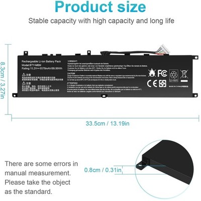 BTY-M6M 4ICP8/35/142 Battery Compatible with MSIaptops