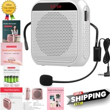 Portable Voice Amplifier with Wired Microphone Headset Rechargeable PA System...