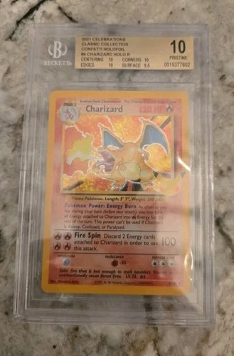 ENGLISH #4 CHARIZARD BGS 10 BECKETT POKEMON CELEBRATIONS CLASSIC COLLECTION 2021