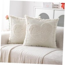 Valentine s Throw Pillow Covers 18x18 Set of 18" x 18" Pack of 2 Heart.cream