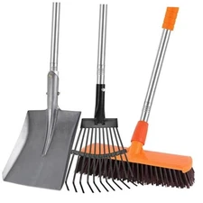 Chicken Poop Scooper Shovel Rake Scrub Brush for Chicken Coop Supplies 