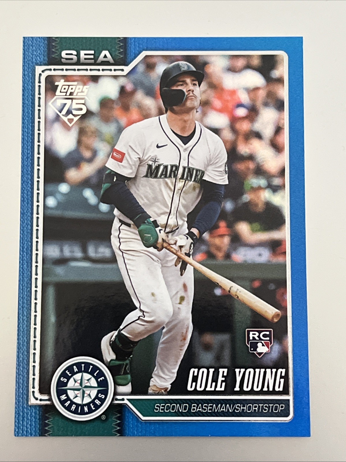 2026 Topps Series 1 Cole Young Blue Rainbow Foil /150 RC Mariners 129