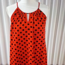 En Focus Studio Red/Black Polka Dot Halter Sleeveless Shift Knee Dress 8