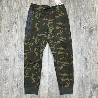 Nike Tech Fleece Camo Jogger Pants Sz Large Youth Green Black New $100
